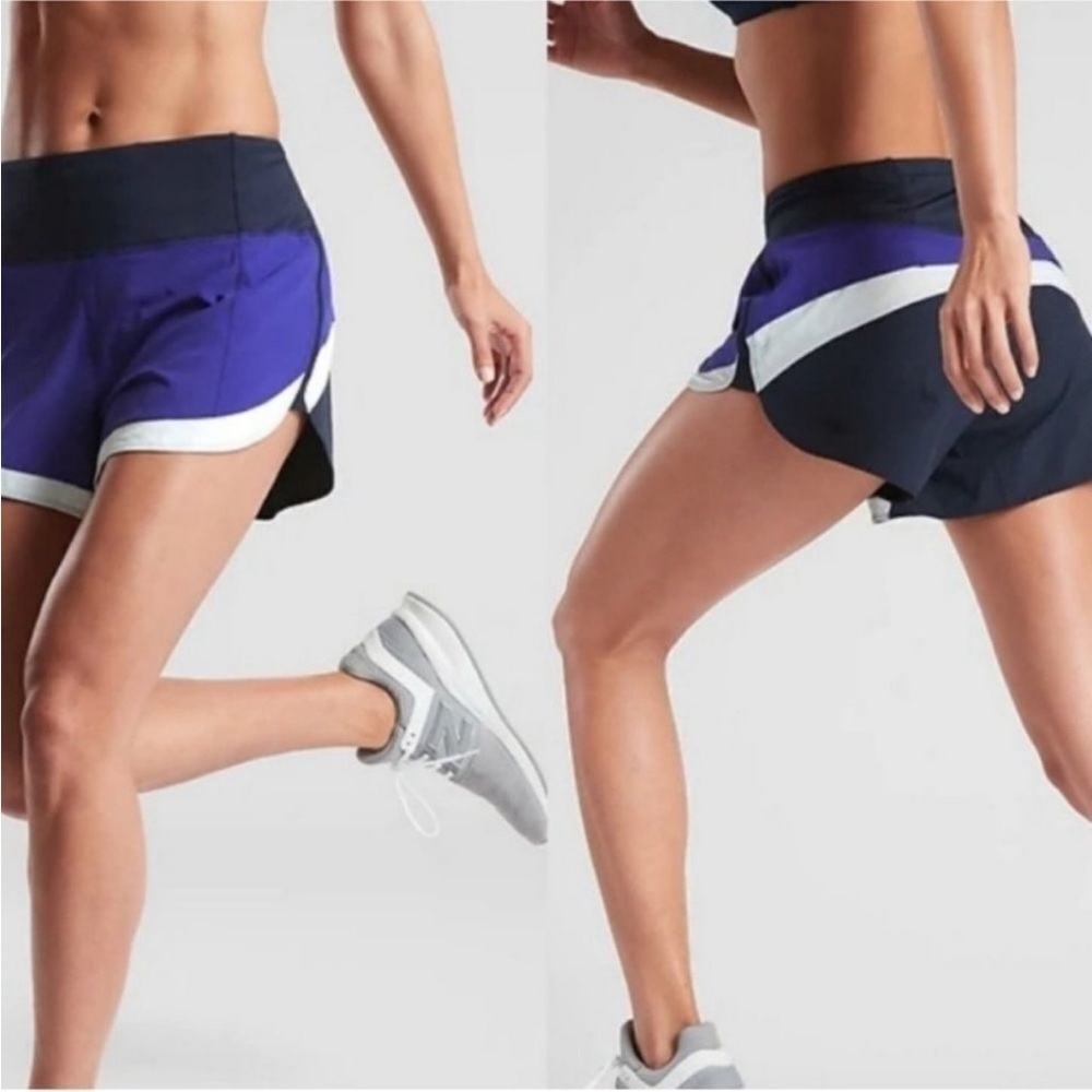 Athleta Purple and Black Running Shorts